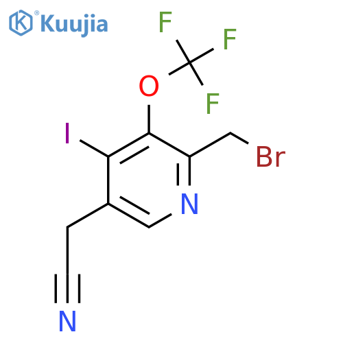 2-(Bromomethyl)-4-iodo-3-(trifluoromethoxy)pyridine-5-acetonitrile structure