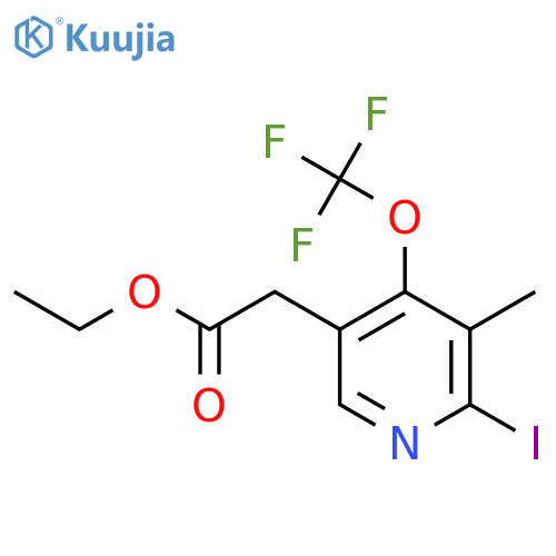 Ethyl 2-iodo-3-methyl-4-(trifluoromethoxy)pyridine-5-acetate structure