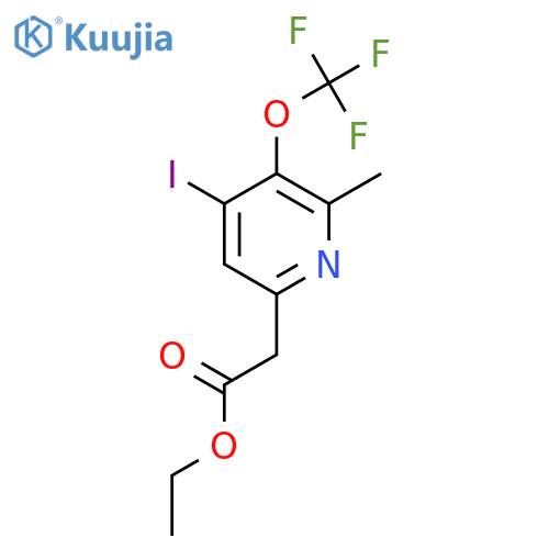 Ethyl 4-iodo-2-methyl-3-(trifluoromethoxy)pyridine-6-acetate structure
