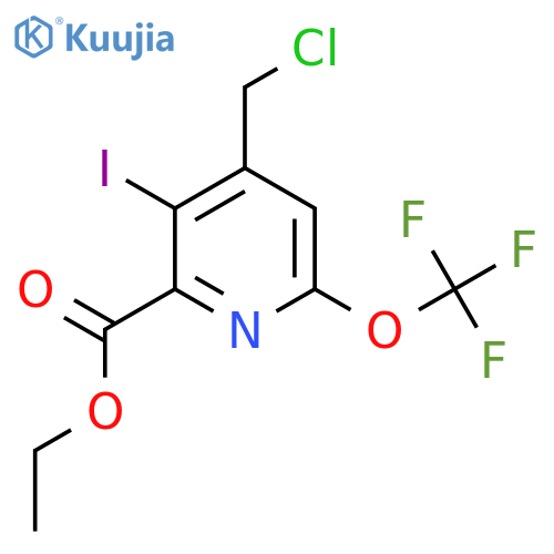 Ethyl 4-(chloromethyl)-3-iodo-6-(trifluoromethoxy)pyridine-2-carboxylate structure