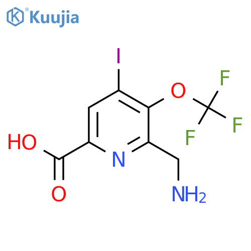 2-(Aminomethyl)-4-iodo-3-(trifluoromethoxy)pyridine-6-carboxylic acid structure