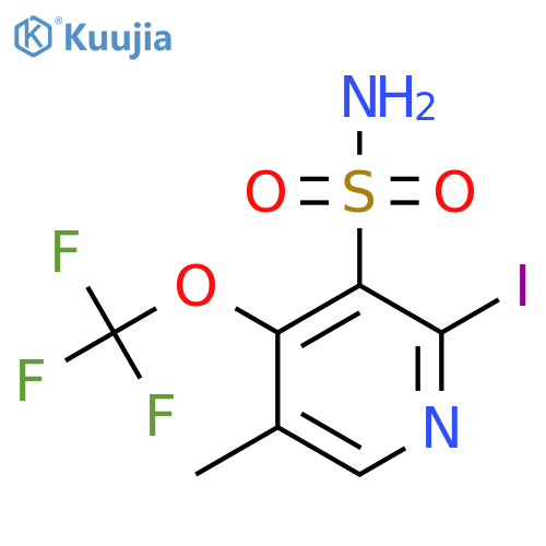 2-Iodo-5-methyl-4-(trifluoromethoxy)pyridine-3-sulfonamide structure