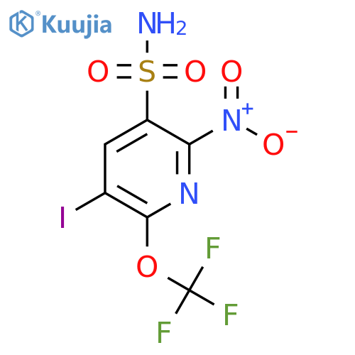 3-Iodo-6-nitro-2-(trifluoromethoxy)pyridine-5-sulfonamide structure