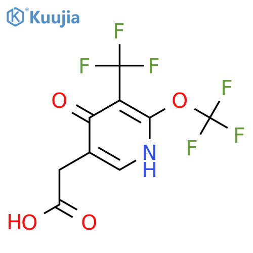 4-Hydroxy-2-(trifluoromethoxy)-3-(trifluoromethyl)pyridine-5-acetic acid structure