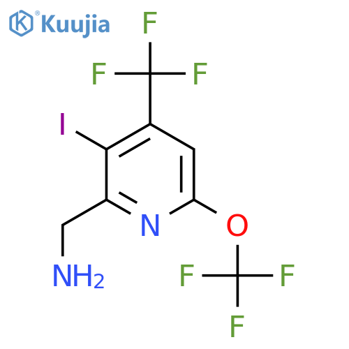 2-(Aminomethyl)-3-iodo-6-(trifluoromethoxy)-4-(trifluoromethyl)pyridine structure