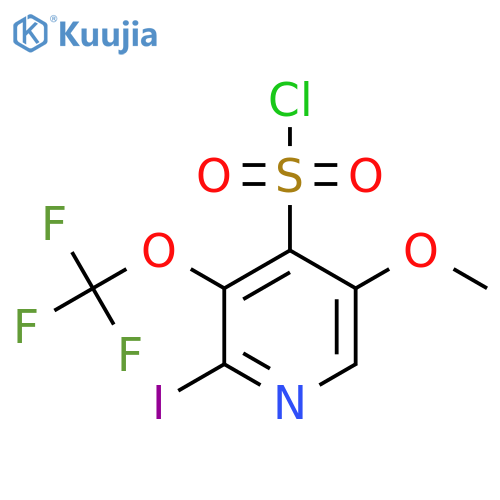 2-Iodo-5-methoxy-3-(trifluoromethoxy)pyridine-4-sulfonyl chloride structure