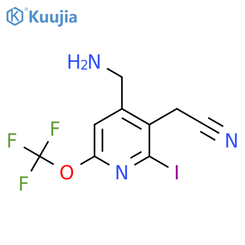 4-(Aminomethyl)-2-iodo-6-(trifluoromethoxy)pyridine-3-acetonitrile structure