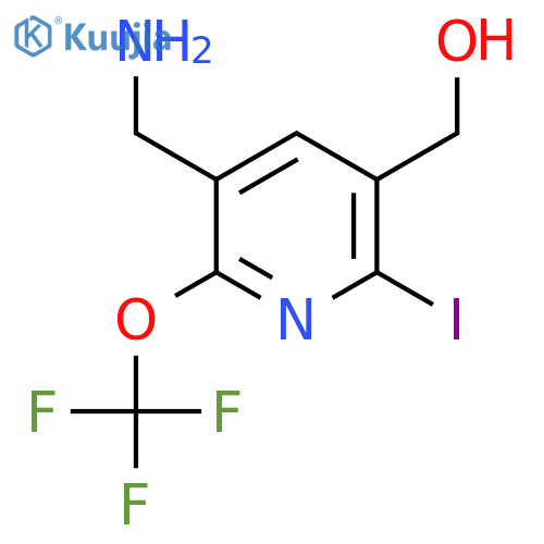 3-(Aminomethyl)-6-iodo-2-(trifluoromethoxy)pyridine-5-methanol structure
