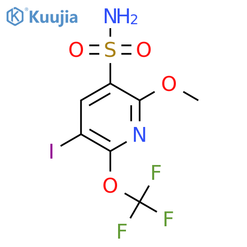 3-Iodo-6-methoxy-2-(trifluoromethoxy)pyridine-5-sulfonamide structure