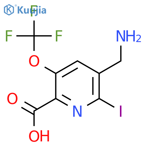3-(Aminomethyl)-2-iodo-5-(trifluoromethoxy)pyridine-6-carboxylic acid structure