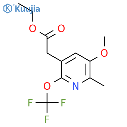 Ethyl 3-methoxy-2-methyl-6-(trifluoromethoxy)pyridine-5-acetate structure