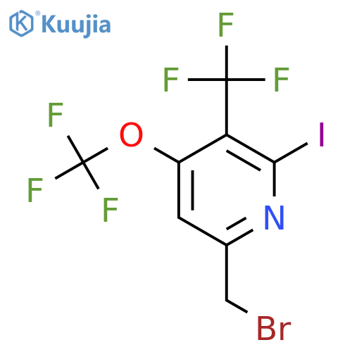 6-(Bromomethyl)-2-iodo-4-(trifluoromethoxy)-3-(trifluoromethyl)pyridine structure