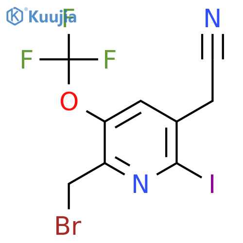 2-(Bromomethyl)-6-iodo-3-(trifluoromethoxy)pyridine-5-acetonitrile structure