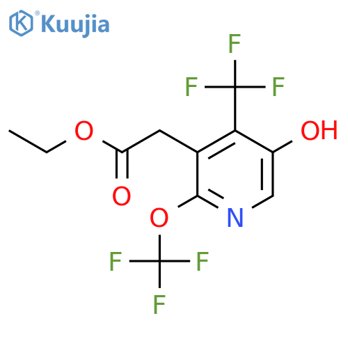Ethyl 5-hydroxy-2-(trifluoromethoxy)-4-(trifluoromethyl)pyridine-3-acetate structure