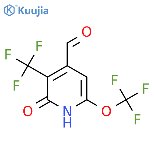 2-Hydroxy-6-(trifluoromethoxy)-3-(trifluoromethyl)pyridine-4-carboxaldehyde structure