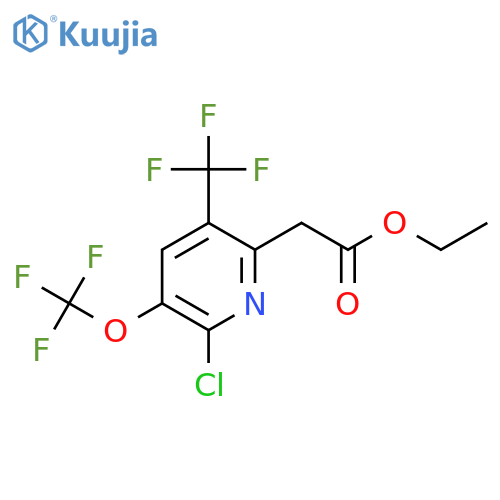 Ethyl 2-chloro-3-(trifluoromethoxy)-5-(trifluoromethyl)pyridine-6-acetate structure