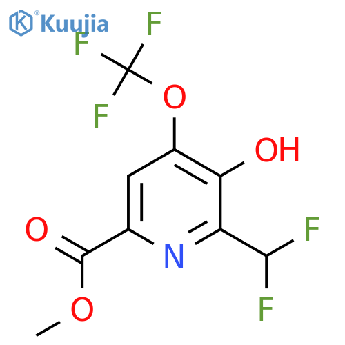 Methyl 2-(difluoromethyl)-3-hydroxy-4-(trifluoromethoxy)pyridine-6-carboxylate structure