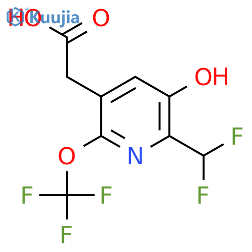 2-(Difluoromethyl)-3-hydroxy-6-(trifluoromethoxy)pyridine-5-acetic acid structure