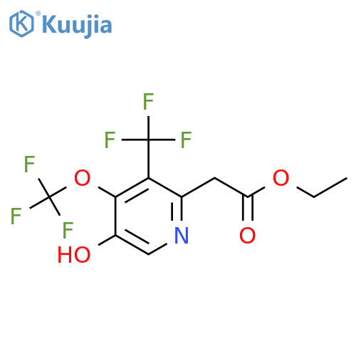 Ethyl 5-hydroxy-4-(trifluoromethoxy)-3-(trifluoromethyl)pyridine-2-acetate structure