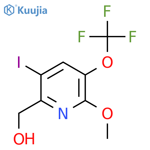 5-Iodo-2-methoxy-3-(trifluoromethoxy)pyridine-6-methanol structure