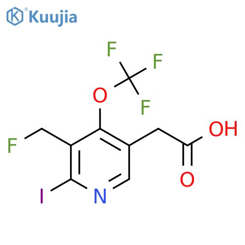 3-(Fluoromethyl)-2-iodo-4-(trifluoromethoxy)pyridine-5-acetic acid structure