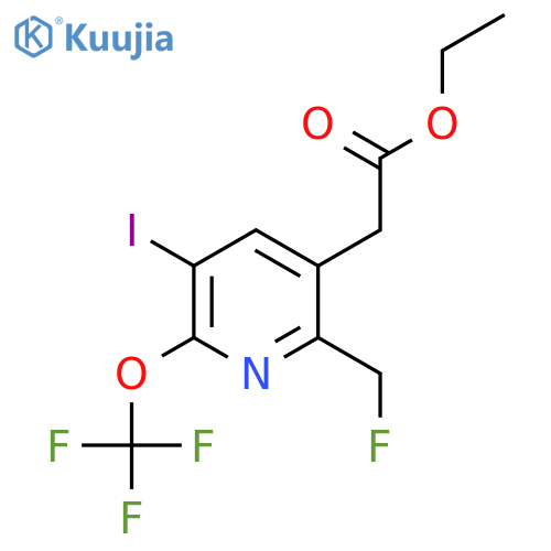 Ethyl 2-(fluoromethyl)-5-iodo-6-(trifluoromethoxy)pyridine-3-acetate structure