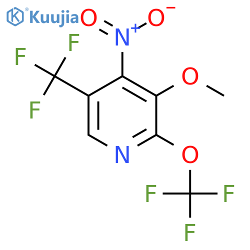 3-Methoxy-4-nitro-2-(trifluoromethoxy)-5-(trifluoromethyl)pyridine structure
