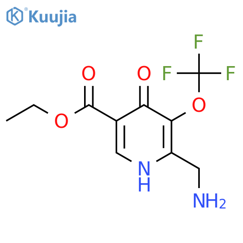 Ethyl 2-(aminomethyl)-4-hydroxy-3-(trifluoromethoxy)pyridine-5-carboxylate structure