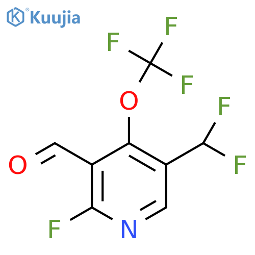 5-(Difluoromethyl)-2-fluoro-4-(trifluoromethoxy)pyridine-3-carboxaldehyde structure