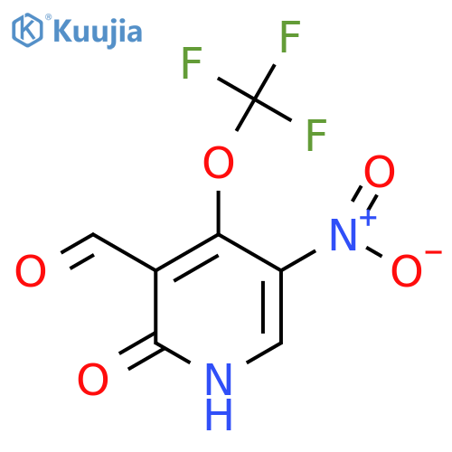 2-Hydroxy-5-nitro-4-(trifluoromethoxy)pyridine-3-carboxaldehyde structure