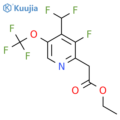 Ethyl 4-(difluoromethyl)-3-fluoro-5-(trifluoromethoxy)pyridine-2-acetate structure