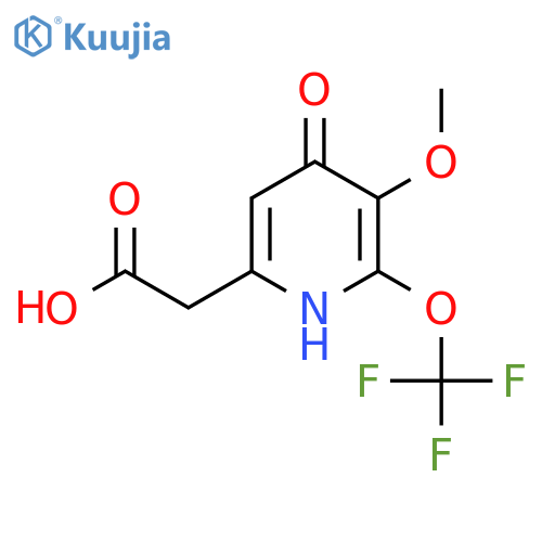 4-Hydroxy-3-methoxy-2-(trifluoromethoxy)pyridine-6-acetic acid structure