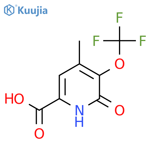 2-Hydroxy-4-methyl-3-(trifluoromethoxy)pyridine-6-carboxylic acid structure