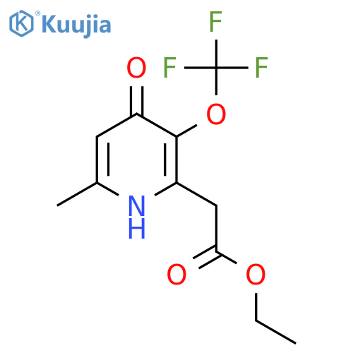 Ethyl 4-hydroxy-6-methyl-3-(trifluoromethoxy)pyridine-2-acetate structure