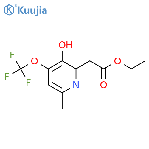 Ethyl 3-hydroxy-6-methyl-4-(trifluoromethoxy)pyridine-2-acetate structure