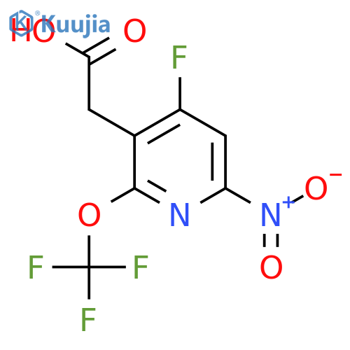 4-Fluoro-6-nitro-2-(trifluoromethoxy)pyridine-3-acetic acid structure