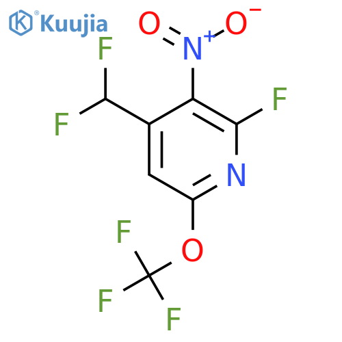 4-(Difluoromethyl)-2-fluoro-3-nitro-6-(trifluoromethoxy)pyridine structure