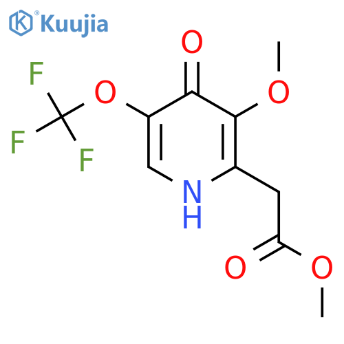 Methyl 4-hydroxy-3-methoxy-5-(trifluoromethoxy)pyridine-2-acetate structure