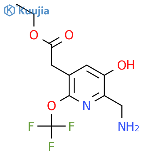 Ethyl 2-(aminomethyl)-3-hydroxy-6-(trifluoromethoxy)pyridine-5-acetate structure
