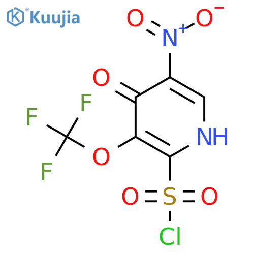 4-Hydroxy-5-nitro-3-(trifluoromethoxy)pyridine-2-sulfonyl chloride structure