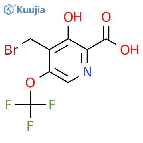 4-(Bromomethyl)-3-hydroxy-5-(trifluoromethoxy)pyridine-2-carboxylic acid structure