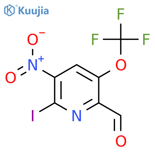 2-Iodo-3-nitro-5-(trifluoromethoxy)pyridine-6-carboxaldehyde structure