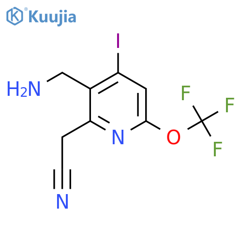 3-(Aminomethyl)-4-iodo-6-(trifluoromethoxy)pyridine-2-acetonitrile structure