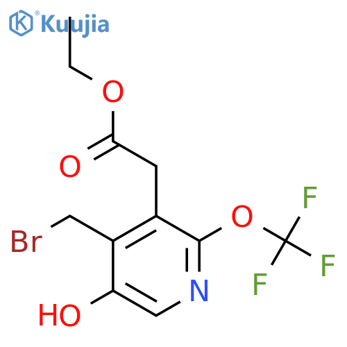 Ethyl 4-(bromomethyl)-5-hydroxy-2-(trifluoromethoxy)pyridine-3-acetate structure