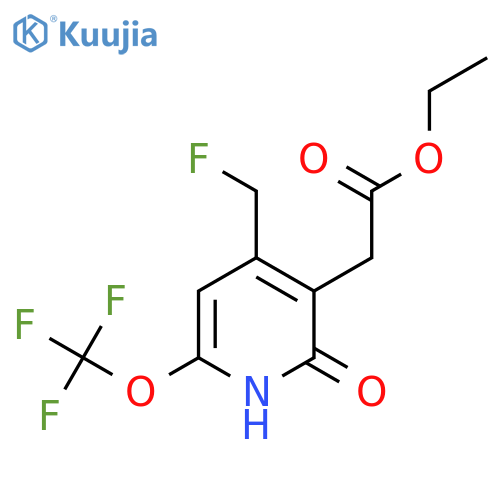 Ethyl 4-(fluoromethyl)-2-hydroxy-6-(trifluoromethoxy)pyridine-3-acetate structure