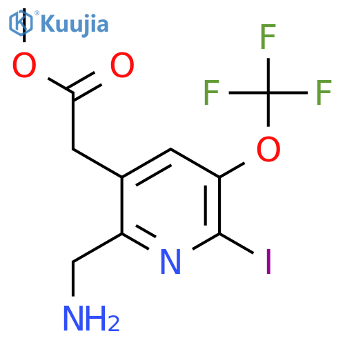 Methyl 2-(aminomethyl)-6-iodo-5-(trifluoromethoxy)pyridine-3-acetate structure