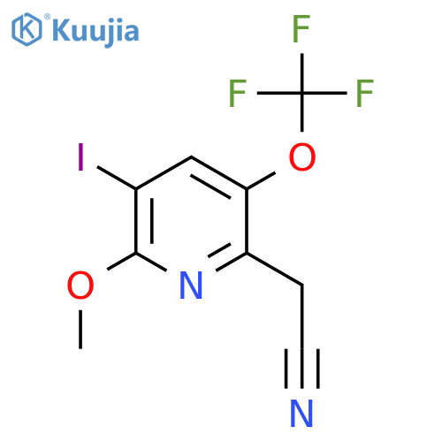 3-Iodo-2-methoxy-5-(trifluoromethoxy)pyridine-6-acetonitrile structure