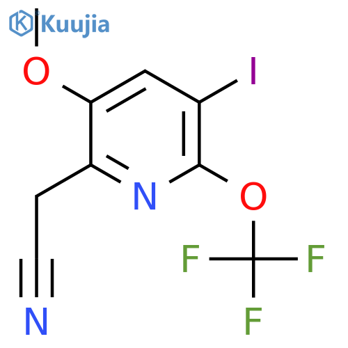 3-Iodo-5-methoxy-2-(trifluoromethoxy)pyridine-6-acetonitrile structure