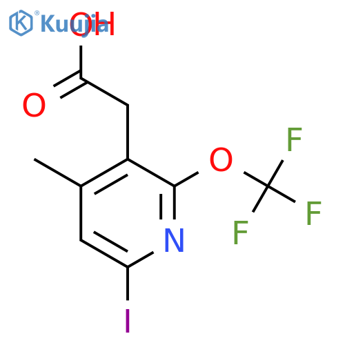6-Iodo-4-methyl-2-(trifluoromethoxy)pyridine-3-acetic acid structure