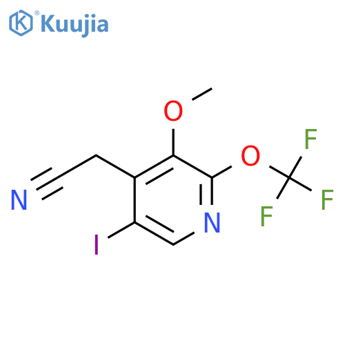 5-Iodo-3-methoxy-2-(trifluoromethoxy)pyridine-4-acetonitrile structure